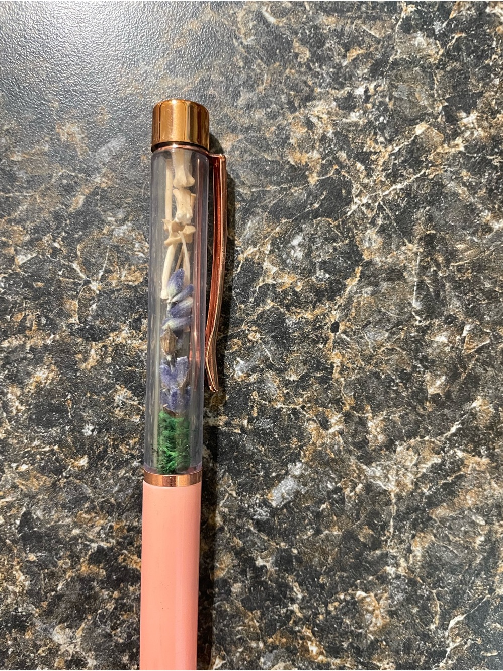 Rose Gold & Pink Pen With Bones, Lavender, Moss